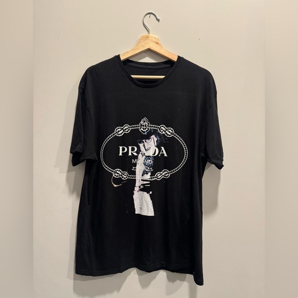 Prada Black and White Graphic Tee - Picture 1 of 2